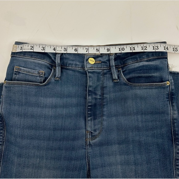 FRAME Le Sylvie Slender Straight Jeans Women’s Size 27 Raw Hem Stretch Denim - Picture 6 of 16